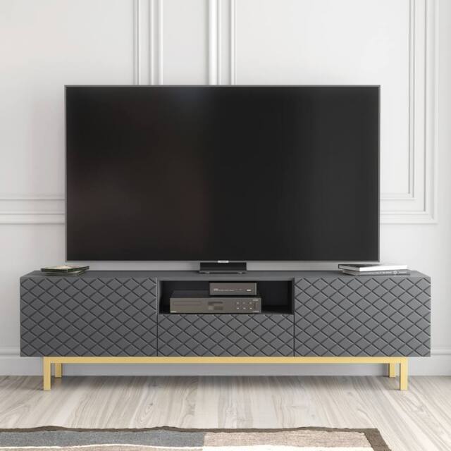 Creative Furniture Diamond Luxe TV Unit 180cm - Dark Grey - image 1