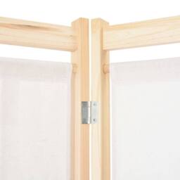 Berkfield Home 6-Panel Room Divider Cream 240x170x4 cm Fabric - Size: 240 x 170 x 4 cm - thumbnail 5
