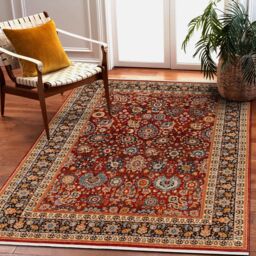 RugsX Wool Keshan Rug in Red - Size: 120 cm x 145 cm - thumbnail 4