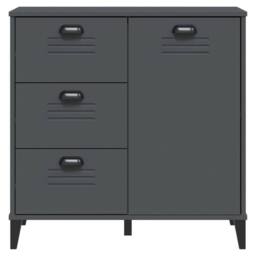 Berkfield Home Sideboard VIKEN Anthracite Grey 80x40x80 cm Engineered Wood in Dark Grey - Size: 80 x 40 x 80 cm - thumbnail 6
