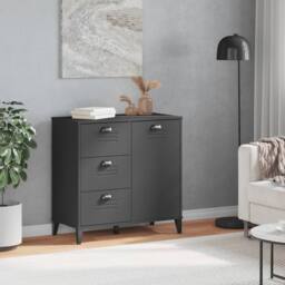 Berkfield Home Sideboard VIKEN Anthracite Grey 80x40x80 cm Engineered Wood in Dark Grey - Size: 80 x 40 x 80 cm