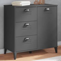 Berkfield Home Sideboard VIKEN Anthracite Grey 80x40x80 cm Engineered Wood in Dark Grey - Size: 80 x 40 x 80 cm - thumbnail 2