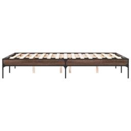 Berkfield Home Bed Frame without Mattress Brown Oak 135x190 cm Double - thumbnail 5