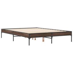 Berkfield Home Bed Frame without Mattress Brown Oak 135x190 cm Double - thumbnail 6