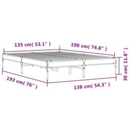 Berkfield Home Bed Frame without Mattress Brown Oak 135x190 cm Double - thumbnail 9
