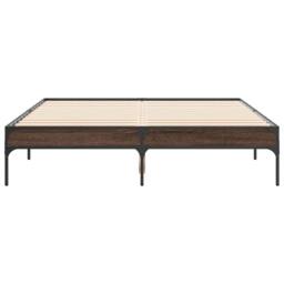 Berkfield Home Bed Frame without Mattress Brown Oak 135x190 cm Double - thumbnail 4