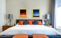 Frames & Mirrors 4U Metro Gold Frame with Blue Mount for Image Size A2 - thumbnail 4