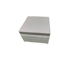 Fimous Rattan Garden Outdoor Furniture Set 11 Seater Garden Sofa Oblong Coffee Table Set with 2 Big Footstools Light Grey Mixed - thumbnail 5
