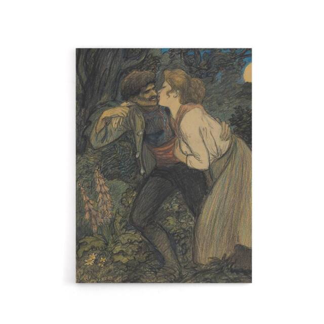 "Artery8 La Chienne Au Loup Painting Steinlen Canvas Wall Art Print - Size: W18"" x H24""" - image 1