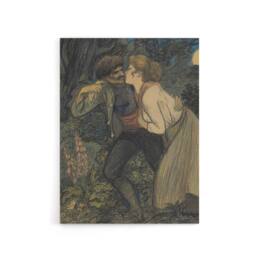 "Artery8 La Chienne Au Loup Painting Steinlen Canvas Wall Art Print - Size: W18"" x H24""" - thumbnail 1