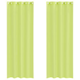 Berkfield Home Voile Curtains with Grommets 2 pcs Apple Green 140x260 cm - thumbnail 2