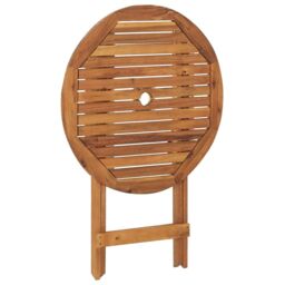 Berkfield Home 3 Piece Folding Garden Dining Set Solid Acacia Wood in Brown - thumbnail 4