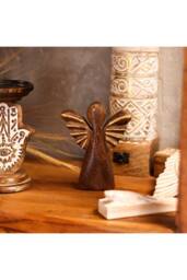 KDMD Medium Mango Wood Angel Decor-Gold Finish in Brown - thumbnail 8