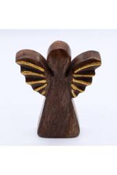 KDMD Medium Mango Wood Angel Decor-Gold Finish in Brown - thumbnail 6