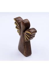KDMD Medium Mango Wood Angel Decor-Gold Finish in Brown - thumbnail 3