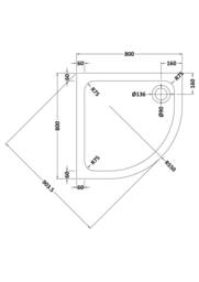 Balterley Contemporary Quadramt Shower Tray, 800x800mm in Grey - thumbnail 5