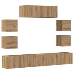 Berkfield Home Classic 7 Piece TV Cabinet Set Wall-mounted Artisan Oak Engineere - thumbnail 3