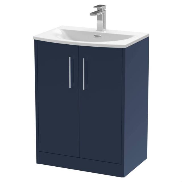 Balterley Winshill Contemporary 2 Door Vanity Basin Unit, Dark Blue, 600mm in Blue - image 1