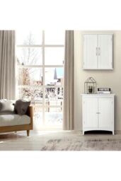 Teamson Home Wooden Bathroom Wall Medicine Cabinet With Adjustable Shelves White - thumbnail 2