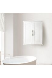 Teamson Home Wooden Bathroom Wall Medicine Cabinet With Adjustable Shelves White - thumbnail 3