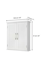 Teamson Home Wooden Bathroom Wall Medicine Cabinet With Adjustable Shelves White - thumbnail 4