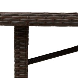Berkfield Home Garden Table with Glass Top Brown 190x80x75 cm Poly Rattan - Size: 190 x 80 x 75 cm - thumbnail 8