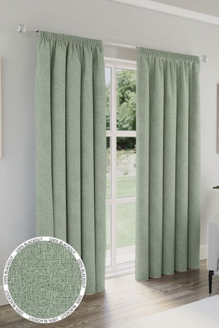 Enhanced Living 100% Blackout Pencil Pleat Thermal Energy Saving Curtains - Ideal for Living Rooms & Bedrooms - Size: 168 cm width x 183 cm drop - image 1