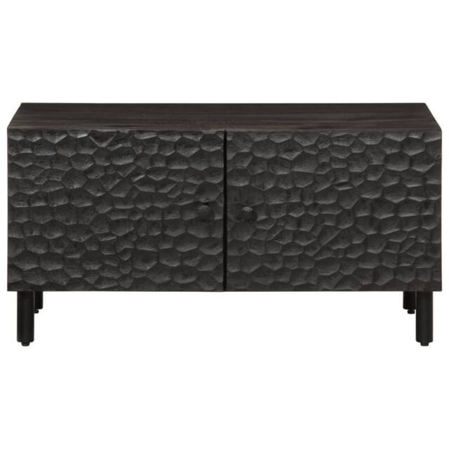 Berkfield Home Beautiful Coffee Table Black 80x50x40 cm Solid Wood Mango - Size: 80 x 50 x 40 cm - image 1