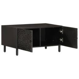 Berkfield Home Beautiful Coffee Table Black 80x50x40 cm Solid Wood Mango - Size: 80 x 50 x 40 cm - thumbnail 3