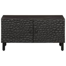 Berkfield Home Beautiful Coffee Table Black 80x50x40 cm Solid Wood Mango - Size: 80 x 50 x 40 cm - thumbnail 1