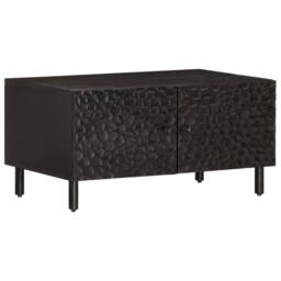Berkfield Home Beautiful Coffee Table Black 80x50x40 cm Solid Wood Mango - Size: 80 x 50 x 40 cm - thumbnail 2