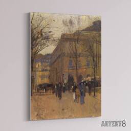 "Artery8 Frank Edwin Scott Odeon Theatre Paris Street View Canvas Art Print in Brown - Size: W12"" x H16""" - thumbnail 2
