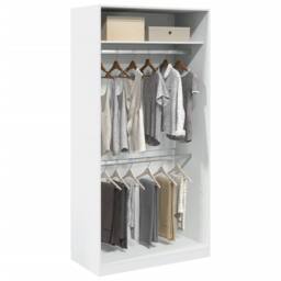 Berkfield Home Wardrobe White 100x50x200 cm Engineered Wood - Size: 100 x 50 x 200 cm - thumbnail 2
