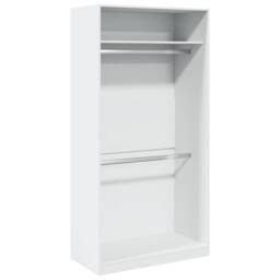 Berkfield Home Wardrobe White 100x50x200 cm Engineered Wood - Size: 100 x 50 x 200 cm - thumbnail 3