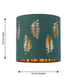 First Choice Lighting Fern - Dark Green Cut Out 15.5cm Table Lamp Shade - thumbnail 6