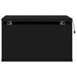 Berkfield Home Durable Wall-mounted Bedside Cabinets with LED Lights 2 pcs Black - thumbnail 8