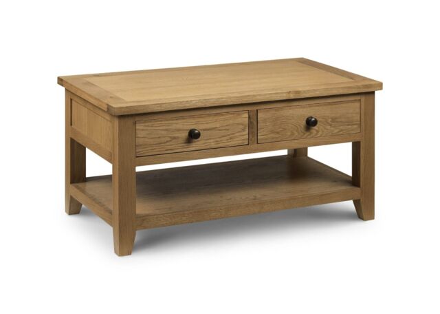 netfurniture Pretoria Coffee Table 2 Drawers in Light Oak