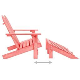 Berkfield Home 2-Seater Garden Adirondack Chair&Ottoman Fir Wood Pink - thumbnail 5