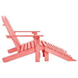Berkfield Home 2-Seater Garden Adirondack Chair&Ottoman Fir Wood Pink - thumbnail 3