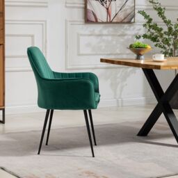 Artemis Home Carrara Velvet Dining Chairs - Set of 2 in Green - thumbnail 4