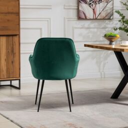 Artemis Home Carrara Velvet Dining Chairs - Set of 2 in Green - thumbnail 6