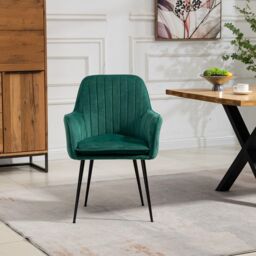 Artemis Home Carrara Velvet Dining Chairs - Set of 2 in Green - thumbnail 2