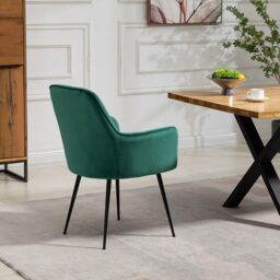 Artemis Home Carrara Velvet Dining Chairs - Set of 2 in Green - thumbnail 5