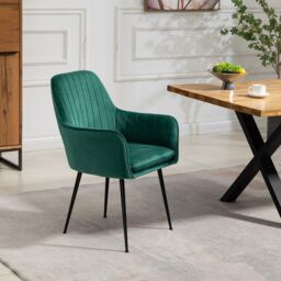 Artemis Home Carrara Velvet Dining Chairs - Set of 2 in Green - thumbnail 3