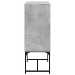 Berkfield Home Side Cabinet with Glass Doors Concrete Grey 69x37x100 cm - Size: 69 x 37 x 100 cm - thumbnail 7