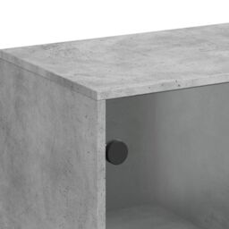 Berkfield Home Side Cabinet with Glass Doors Concrete Grey 69x37x100 cm - Size: 69 x 37 x 100 cm - thumbnail 9