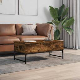 Berkfield Home Decorative Coffee Table Smoked Oak 100x50x40 cm Engineered Wood a in Brown - Size: 100 x 50 x 40 cm - thumbnail 1