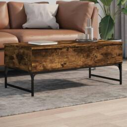 Berkfield Home Decorative Coffee Table Smoked Oak 100x50x40 cm Engineered Wood a in Brown - Size: 100 x 50 x 40 cm - thumbnail 2