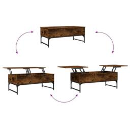 Berkfield Home Decorative Coffee Table Smoked Oak 100x50x40 cm Engineered Wood a in Brown - Size: 100 x 50 x 40 cm - thumbnail 8