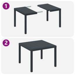 Berkfield Home 5 Piece Garden Dining Set Anthracite Poly Rattan - thumbnail 9